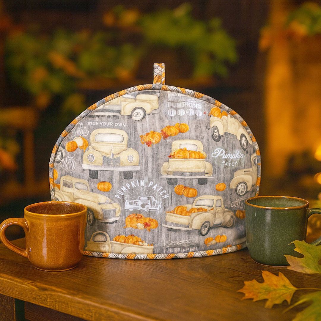 Handmade Vintage Truck Fall Harvest Tea Cozy
