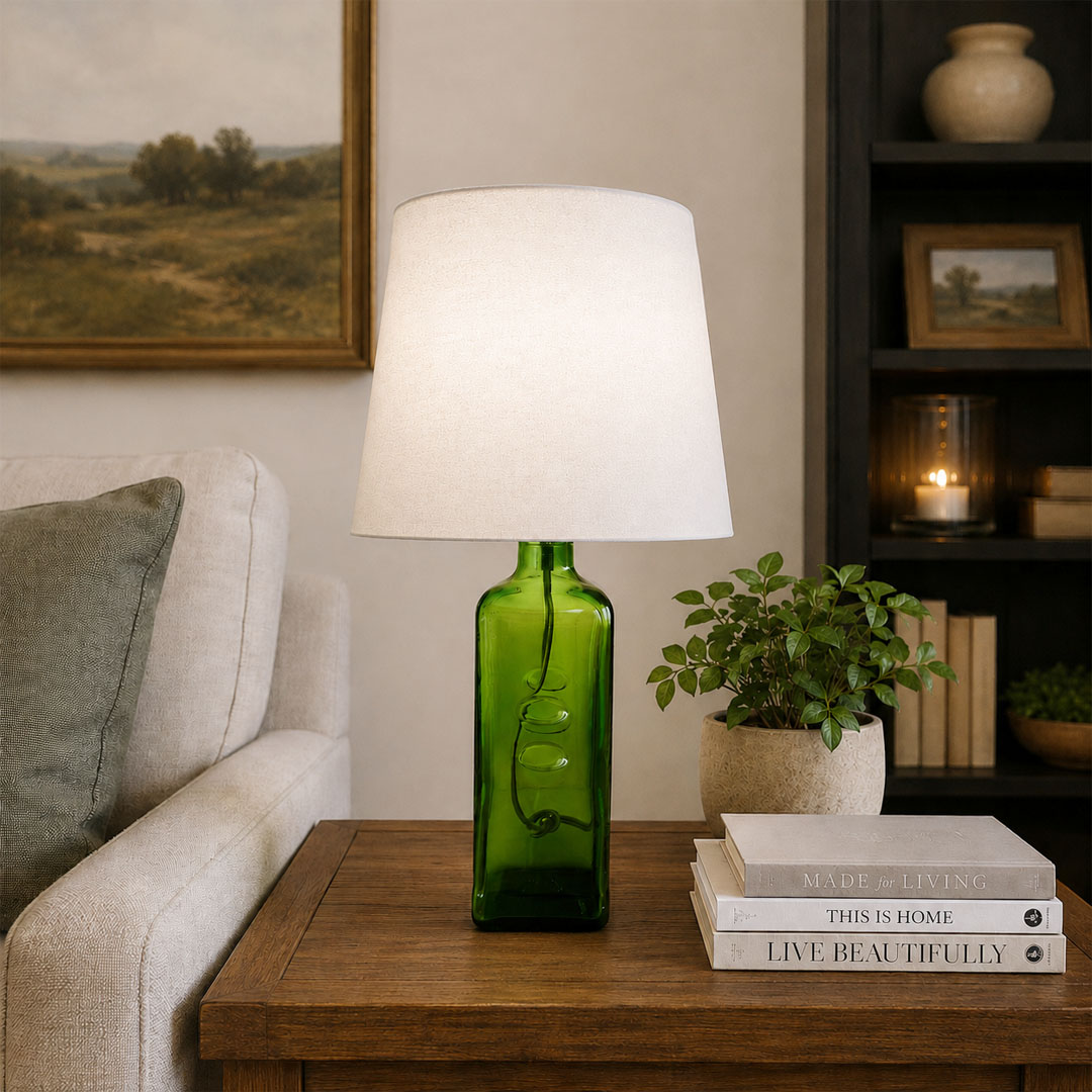 Handcrafted Olive Oil Bottle Lamp