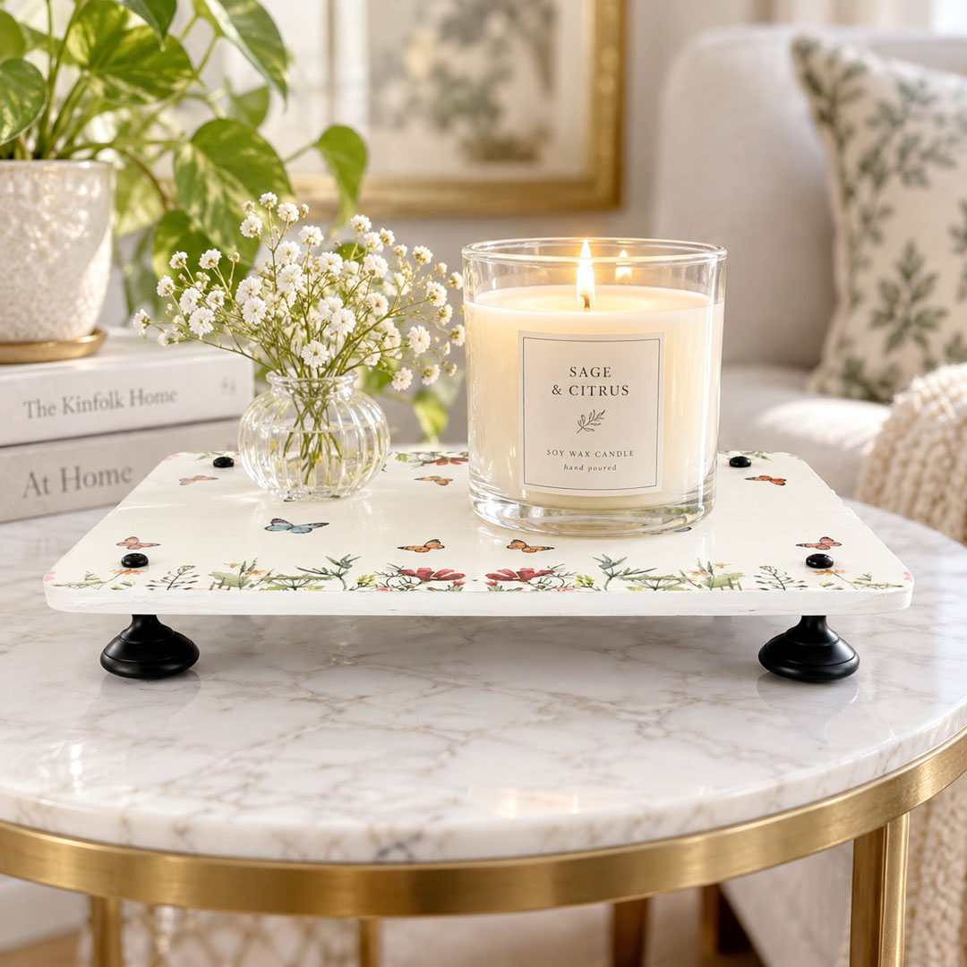 Handcrafted Butterflies & Floral Riser